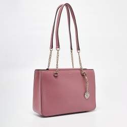 Pre Owned DKNY Pink Leather Bryant Park Chain Tote