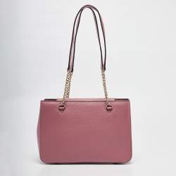 Pre Owned DKNY Pink Leather Bryant Park Chain Tote