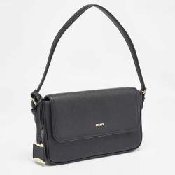 Pre Owned DKNY Black Leather Bibi East West Shoulder Bag