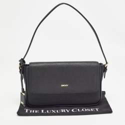 Pre Owned DKNY Black Leather Bibi East West Shoulder Bag