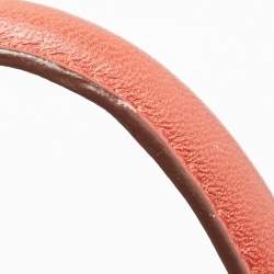 Pre Owned DKNY Brick Brown Leather Pinstripe Gansevoort Tote