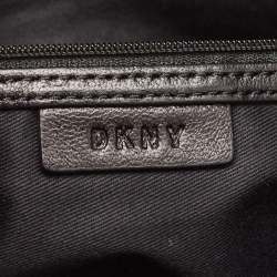 Pre Owned DKNY Brick Brown Leather Pinstripe Gansevoort Tote