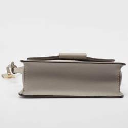 DKNY Grey Leather Bryant Park Edge Flap Crossbody Bag