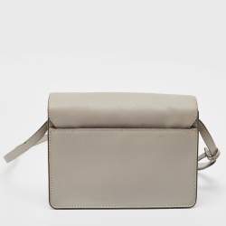 DKNY Grey Leather Bryant Park Edge Flap Crossbody Bag