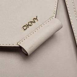 DKNY Grey Leather Bryant Park Edge Flap Crossbody Bag