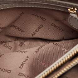 DKNY Grey Leather Bryant Park Edge Flap Crossbody Bag