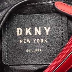 Pre Owned DKNY Red Quilted Leather Allen Flap Shoulder Bag
