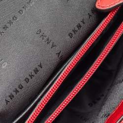 Pre Owned DKNY Red Quilted Leather Allen Flap Shoulder Bag