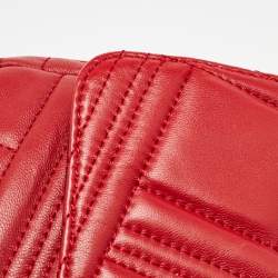 Pre Owned DKNY Red Quilted Leather Allen Flap Shoulder Bag