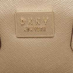 Pre Owned DKNY Gold Leather Medium Bianca Tote