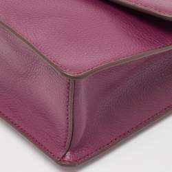 Pre Owned DKNY Burgundy Leather Elissa Flap Shoulder Bag