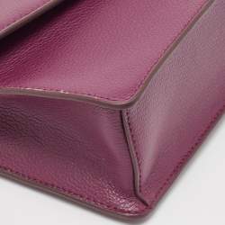 Pre Owned DKNY Burgundy Leather Elissa Flap Shoulder Bag