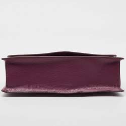 Pre Owned DKNY Burgundy Leather Elissa Flap Shoulder Bag