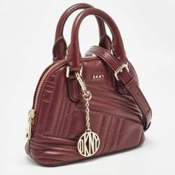 DKNY Burgundy Quilted Leather Mini Allen Satchel