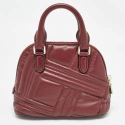 DKNY Burgundy Quilted Leather Mini Allen Satchel