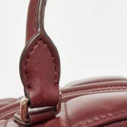 DKNY Burgundy Quilted Leather Mini Allen Satchel