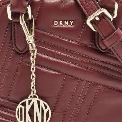 DKNY Burgundy Quilted Leather Mini Allen Satchel