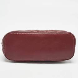 DKNY Burgundy Quilted Leather Mini Allen Satchel