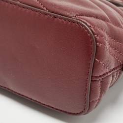 DKNY Burgundy Quilted Leather Mini Allen Satchel