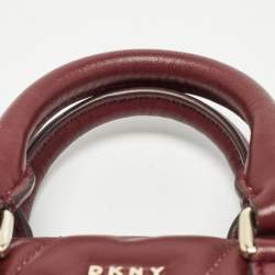 DKNY Burgundy Quilted Leather Mini Allen Satchel