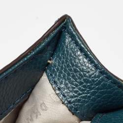 Pre Owned Dkny Teal Green Leather Elissa North South Crossbody Bag