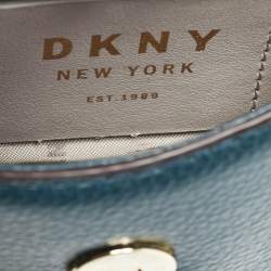 Pre Owned Dkny Teal Green Leather Elissa North South Crossbody Bag