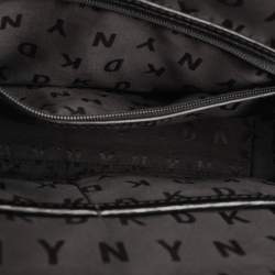 Pre Owned DKNY Black Leather Top Zip Crossbody Bag
