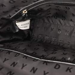 Pre Owned DKNY Black Leather Top Zip Crossbody Bag