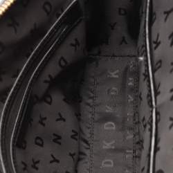 Pre Owned DKNY Black Leather Top Zip Crossbody Bag