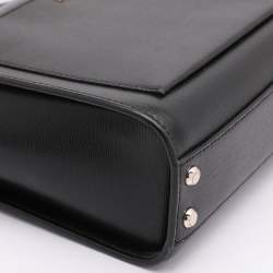 Pre Owned DKNY Black Leather Top Zip Crossbody Bag
