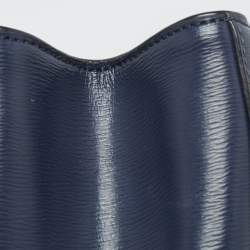 DKNY Navy Blue Leather Charm Chain Tote