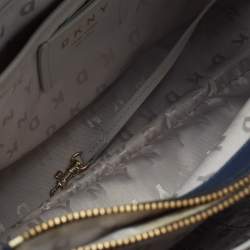 DKNY Navy Blue Leather Charm Chain Tote