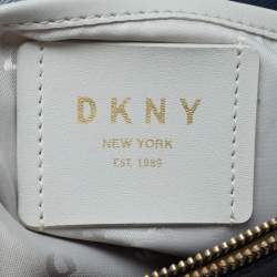 DKNY Navy Blue Leather Charm Chain Tote