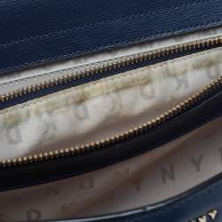 DKNY Navy Blue Leather Charm Chain Tote