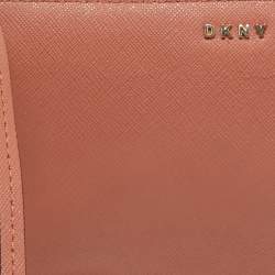 DKNY Old Rose Leather Zippy Wristlet Clutch