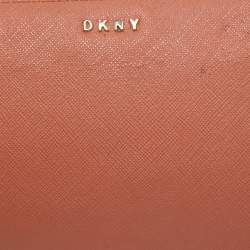 DKNY Old Rose Leather Zippy Wristlet Clutch