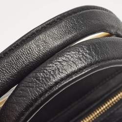 Pre Owned DKNY Black Quilted Leather Frame Top Handle Bag