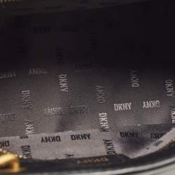 Pre Owned DKNY Black Quilted Leather Frame Top Handle Bag