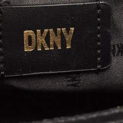 Pre Owned DKNY Black Quilted Leather Frame Top Handle Bag