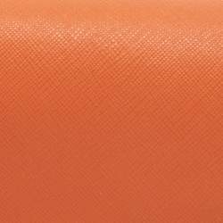 Dkny Orang/Pink Leather French Flap Wallet