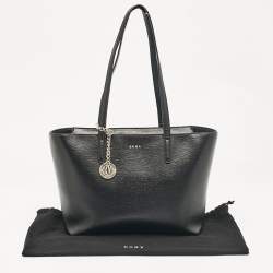 DKNY Black Leather Medium Bryant Tote