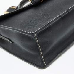 DKNY Black Leather Envelope Flap Shoulder Bag