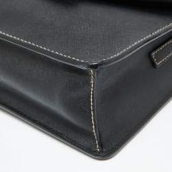DKNY Black Leather Envelope Flap Shoulder Bag