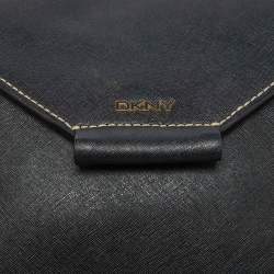 DKNY Black Leather Envelope Flap Shoulder Bag