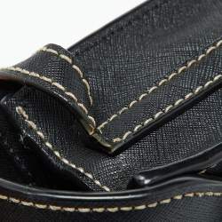 DKNY Black Leather Envelope Flap Shoulder Bag