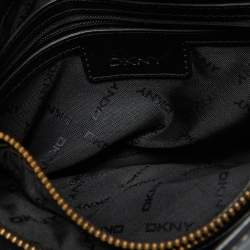 DKNY Black Leather Envelope Flap Shoulder Bag