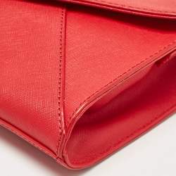 DKNY Red Leather Logo Flap Shoulder Bag