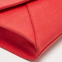 DKNY Red Leather Logo Flap Shoulder Bag