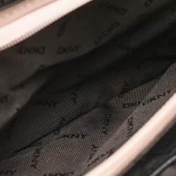 Pre Owned DKNY Pink Leather Logo Flap Top Handle Bag