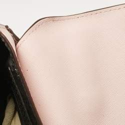 Pre Owned DKNY Pink Leather Logo Flap Top Handle Bag